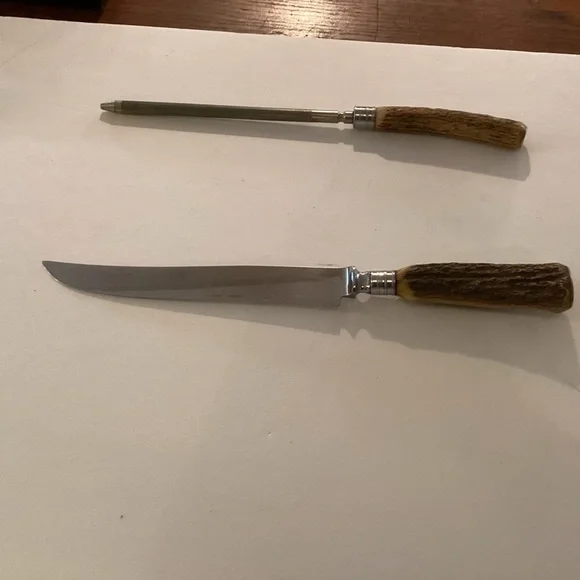 3 piece Jernbolaget stag handle carving set Serving Utensils